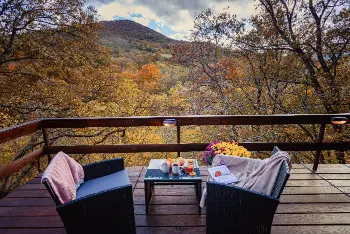 Látkép az erkélyről ősszel